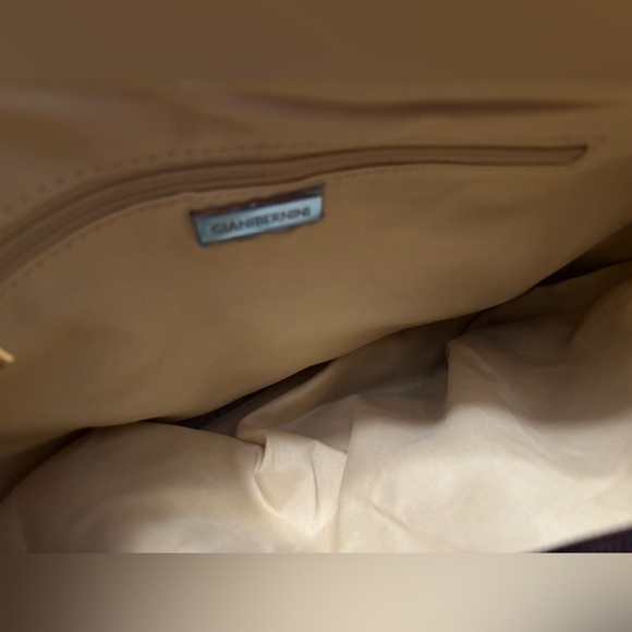 Giani Bernini Dark Purple Ostrich Embossed Hobo Handbag - Picture 2 of 11